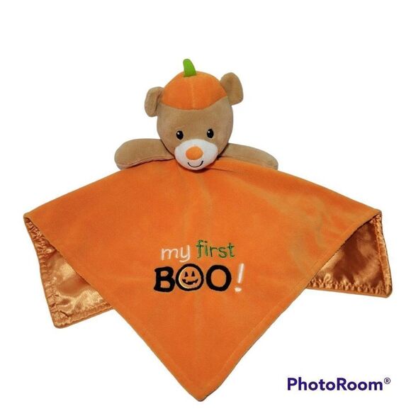 Baby Starters Halloween Lovey Rattle Security Blanket Bear My first Boo - Picture 1 of 12